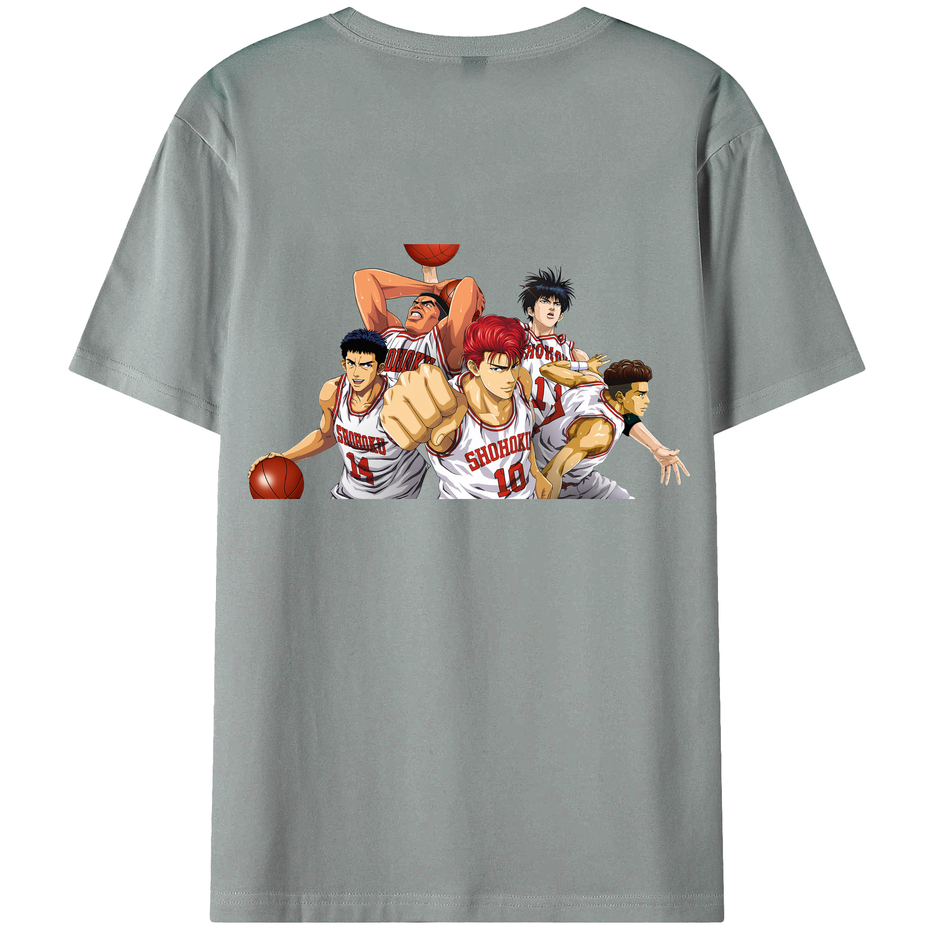 （画像用） SLAM DUNK／スラムダンク 綿100％ メンズ半袖Tシャツ（バックプリント） 通気性